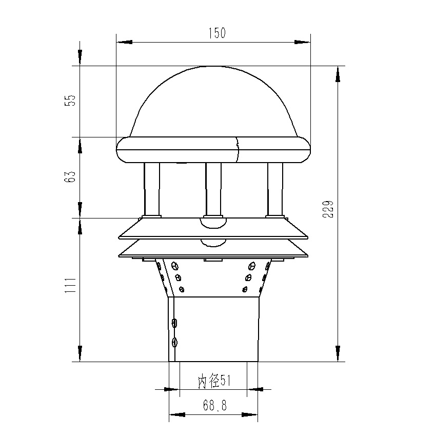 紅外雨量傳感器產品尺寸圖